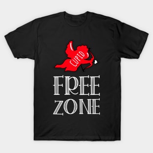 Cupid Free Zone Valentine T-Shirt